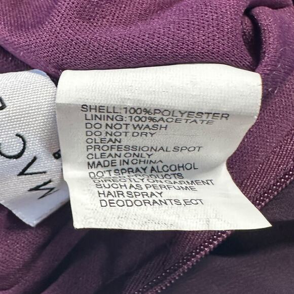 Mac Duggal Appliqued Bodice Flowy Short Sleeve Purple Ball Gown Dress Sz 8 20264 - Picture 9 of 13